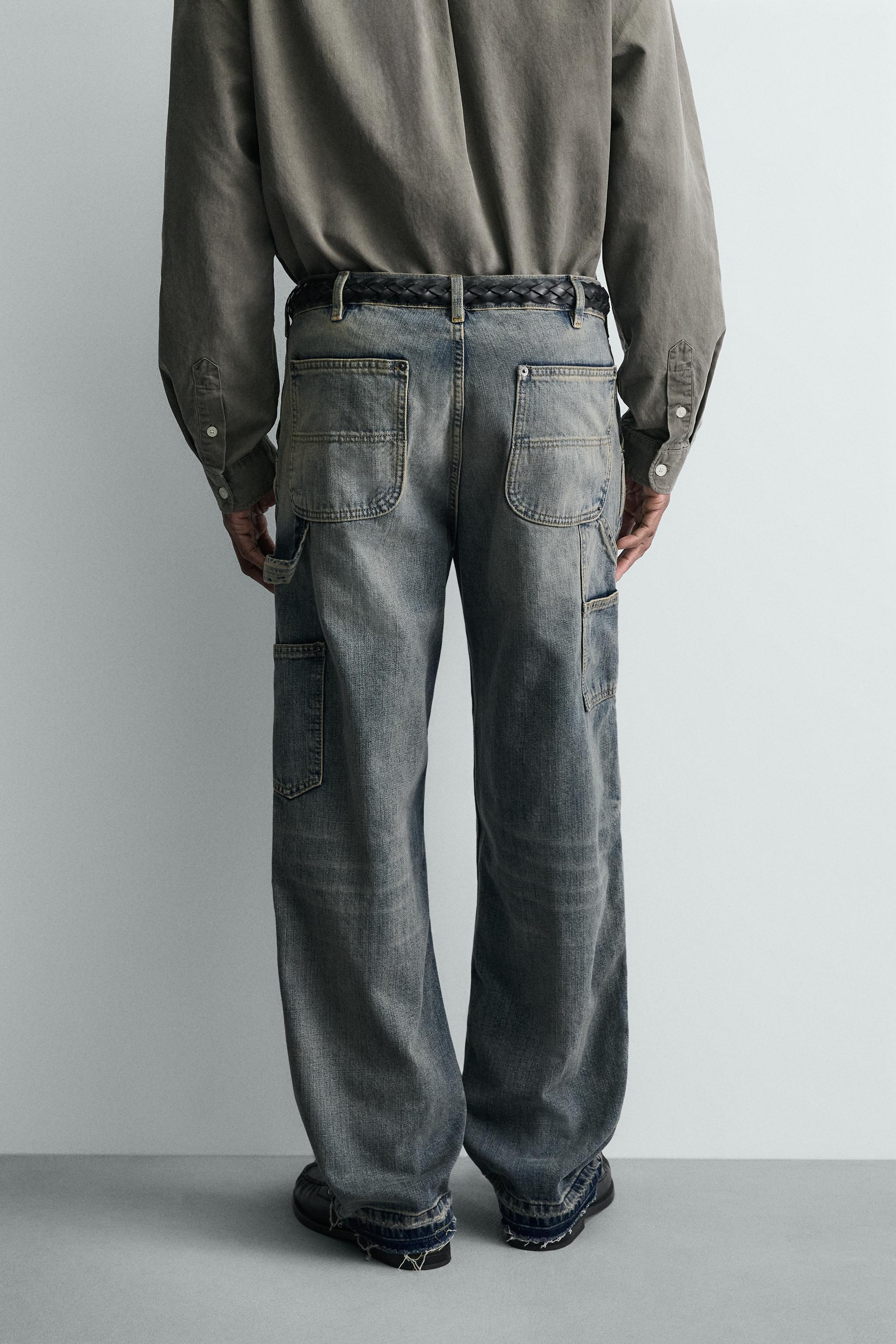 WASHED CARPENTER POCKET JEANS